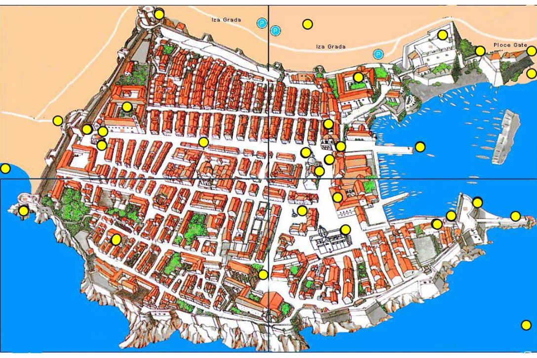 Turistička mapa Dubrovnika